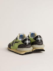 Golden Goose Women’s Marathon with green nylon upper and black star