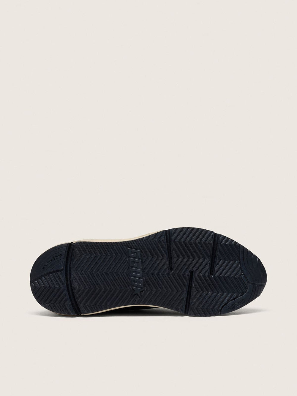 Golden Goose Women’s Running Sole in black nappa leather and nylon with a silver leather star