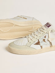 Golden Goose Ball Star with animal-print pony skin star and tobacco leather heel tab