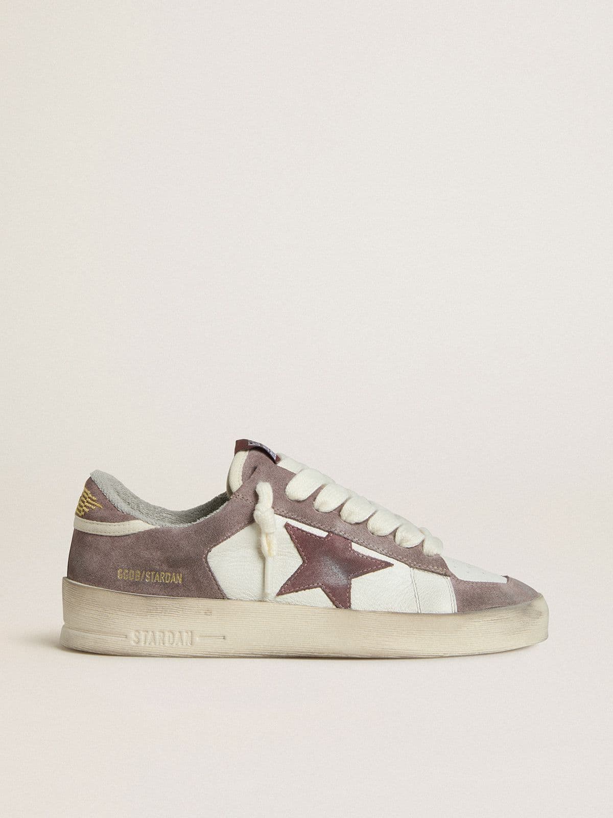 Golden Goose Women's Stardan LTD in nappa leather and suede with mauve suede star and lavender suede heel tab