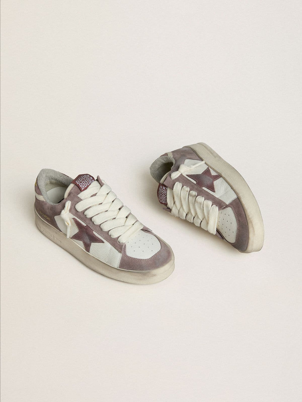 Golden Goose Women's Stardan LTD in nappa leather and suede with mauve suede star and lavender suede heel tab