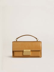 Golden Goose Small Venezia Bag in tobacco-colored leather with gold details