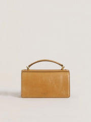 Golden Goose Small Venezia Bag in tobacco-colored leather with gold details