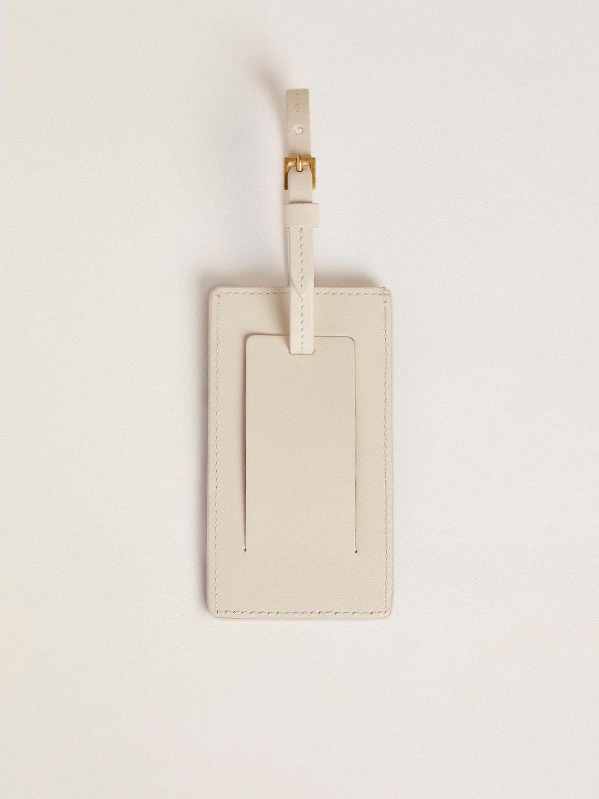 Golden Goose Worn white luggage tag
