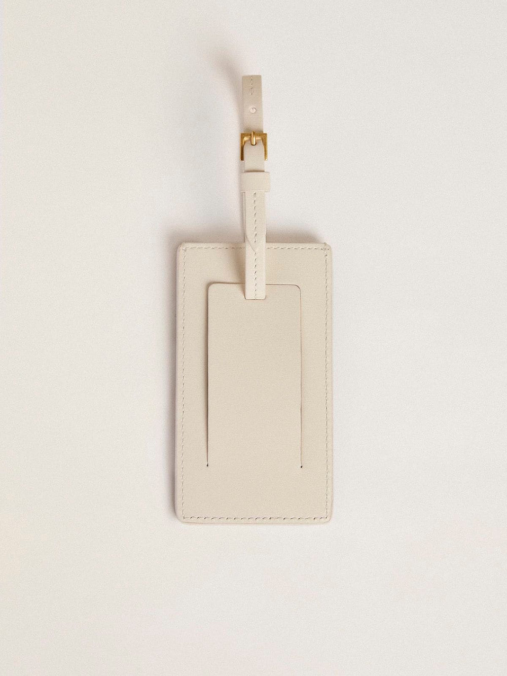 Golden Goose Worn white luggage tag
