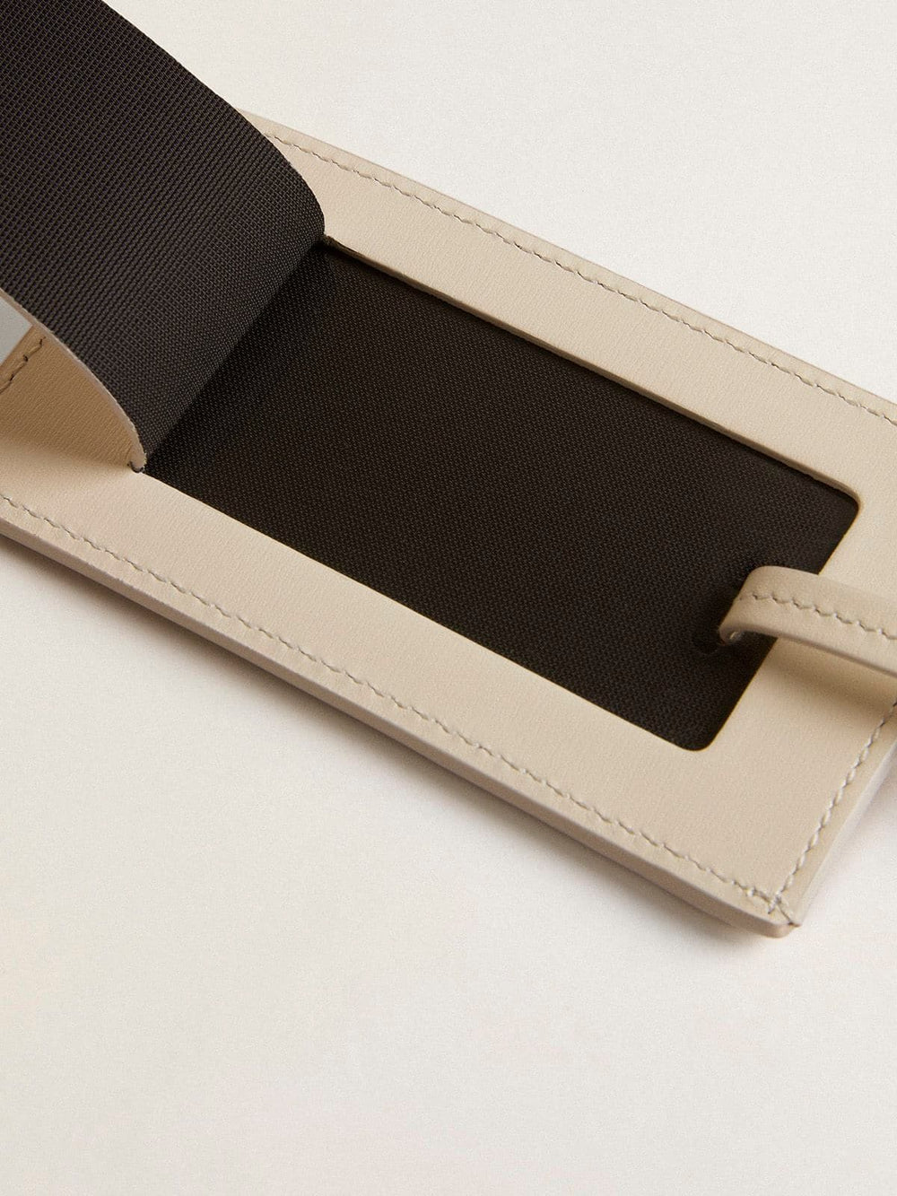 Golden Goose Worn white luggage tag
