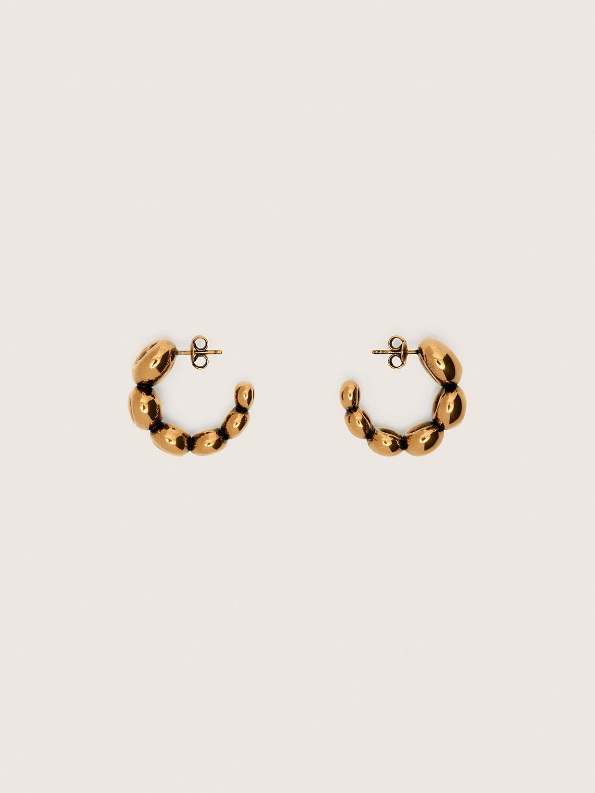 Golden Goose Hoop earrings with antique gold-colored studs