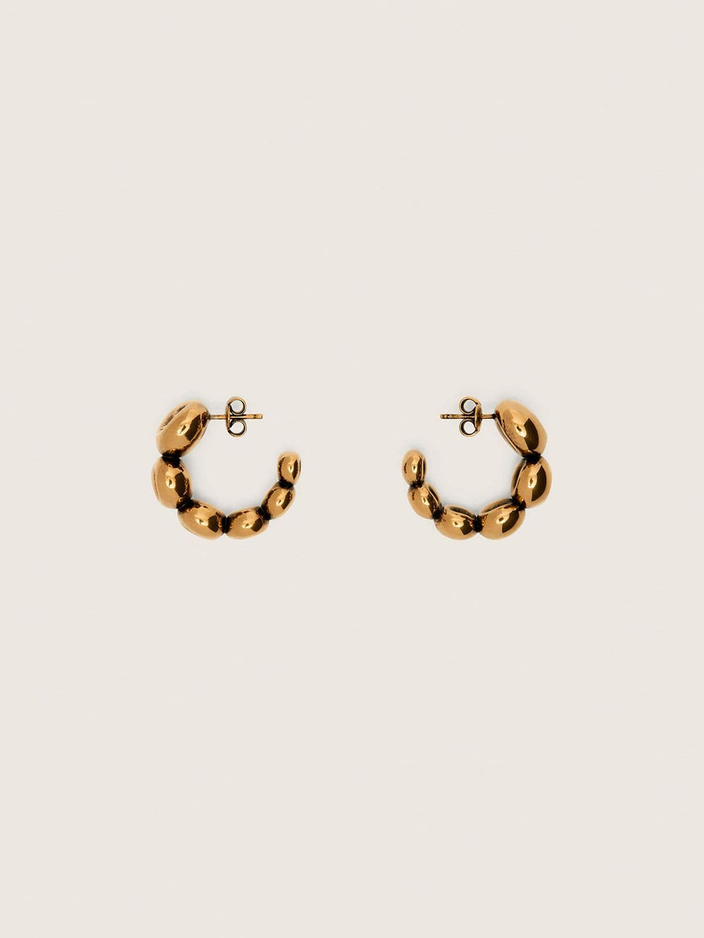 Golden Goose Hoop earrings with antique gold-colored studs