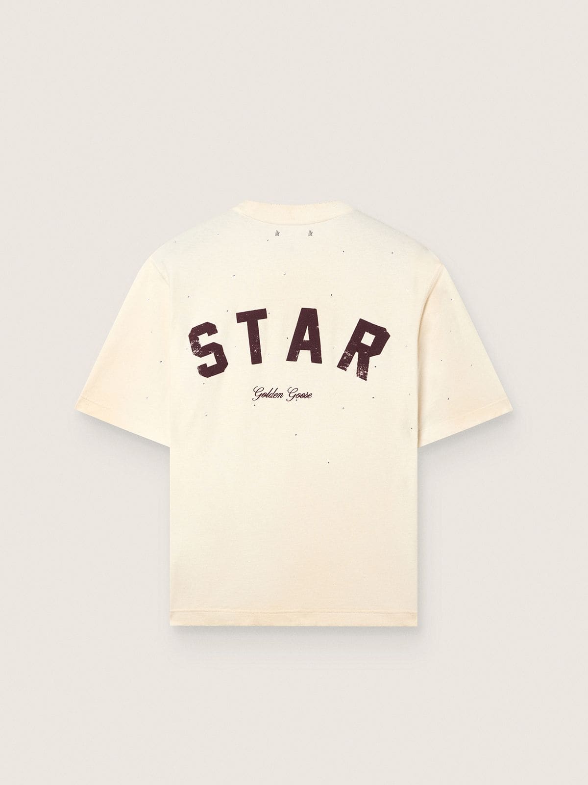 Golden Goose Star unisex T-shirt in white cotton with all-over gradient crystals and print on the back