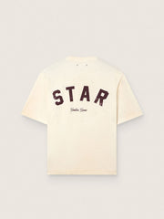 Golden Goose Star unisex T-shirt in white cotton with all-over gradient crystals and print on the back