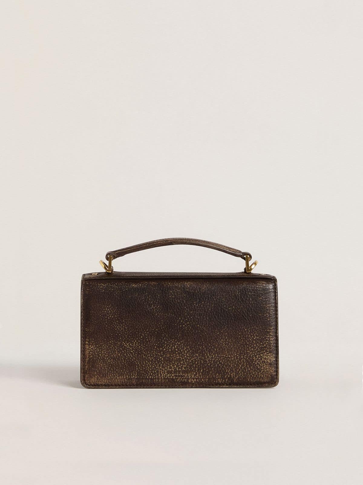 Golden Goose Small Venezia Bag in dark brown leather with gold buckle