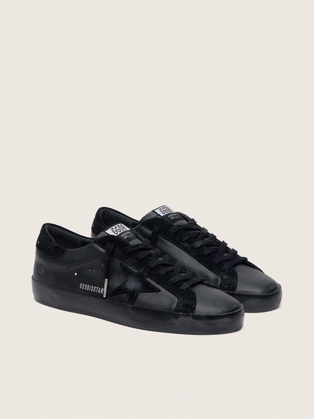 Golden Goose Women's Super-Star in black nappa with black suede star and heel tab