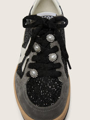 Golden Goose Women's gray and black Ball Star LTD in glitter with Skins