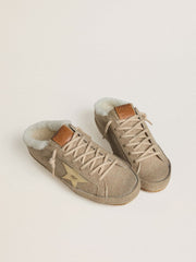 Golden Goose Women's Super-Star Sabots in wool with shearling lining and gold metallic star
