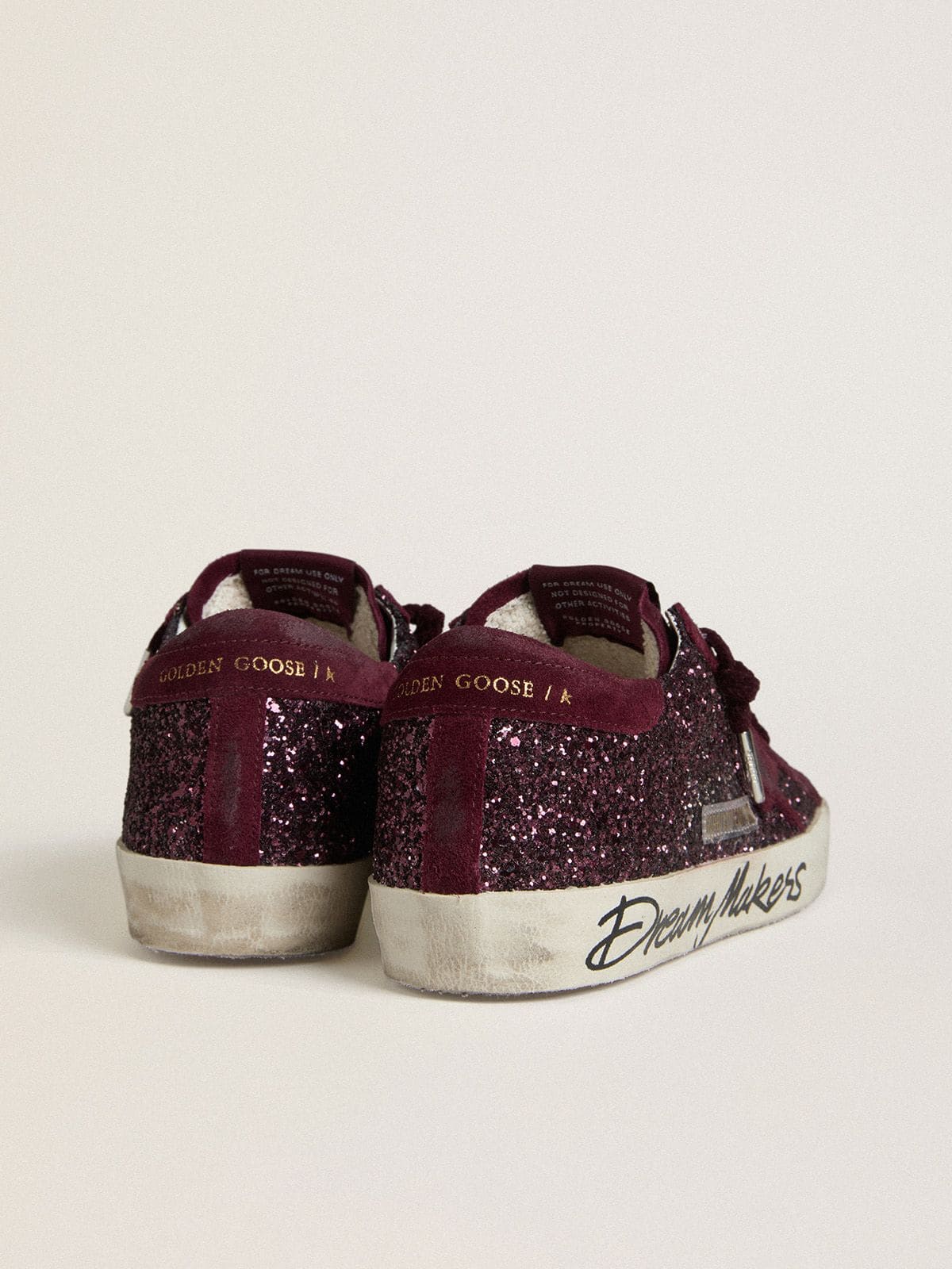 Golden Goose Women's Super-Star LTD in cherry glitter with cherry suede star