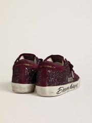 Golden Goose Women's Super-Star LTD in cherry glitter with cherry suede star