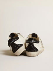Golden Goose Women's Super-Star with gold star and black glitter heel tab