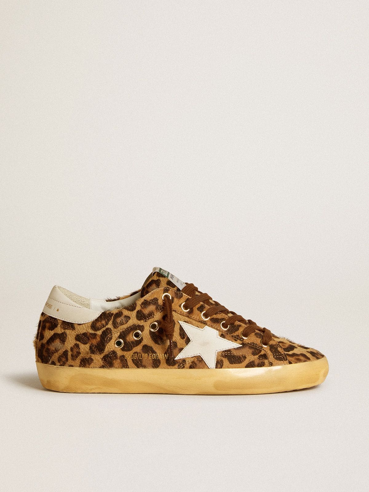 Golden Goose Women’s Super-Star  in leopard-print pony skin with leather star and heel tab