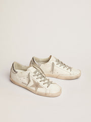 Golden Goose Women's Super-Star with silver heel tab and metal stud lettering