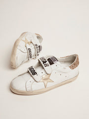 Golden Goose Women's Old School with gold star in laminated leather