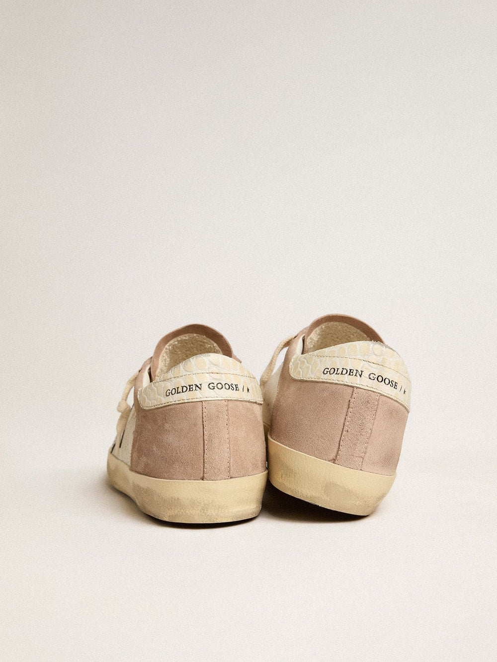 Golden Goose Women’s Super-Star sneakers in pink suede with silver metallic leather star