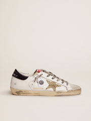Golden Goose Women’s Super-Star  with blue heel tab and Swarovski crystal star