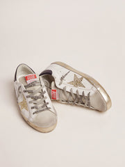 Golden Goose Women’s Super-Star  with blue heel tab and Swarovski crystal star