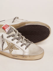 Golden Goose Women’s Super-Star  with blue heel tab and Swarovski crystal star