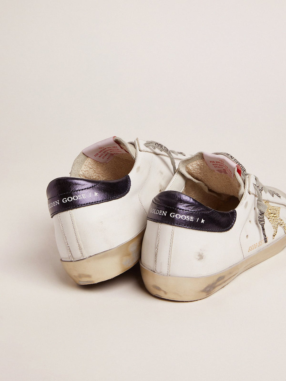 Golden Goose Women’s Super-Star  with blue heel tab and Swarovski crystal star