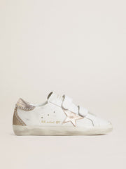 Golden Goose Women’s Old School LTD with rose gold metallic leather star and heel tab