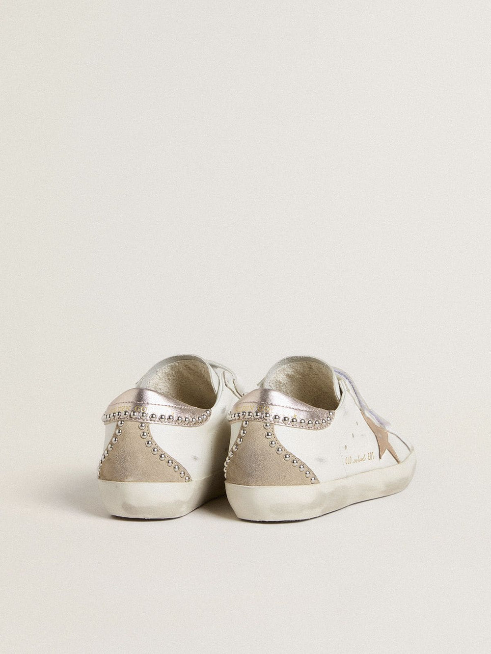 Golden Goose Women’s Old School LTD with rose gold metallic leather star and heel tab