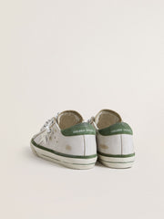 Golden Goose Women's Super-Star LTD with white leather star and green suede heel tab