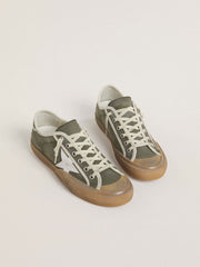Golden Goose Women’s Super-Star LTD in green canvas with white leather star