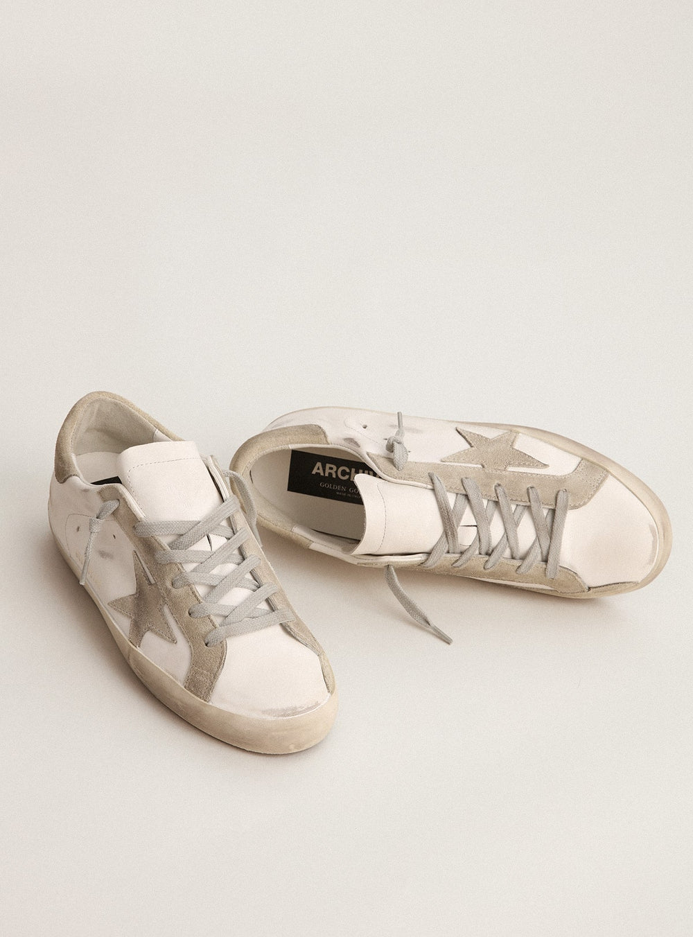 Golden Goose Women’s Super-Star with gray suede star and heel tab