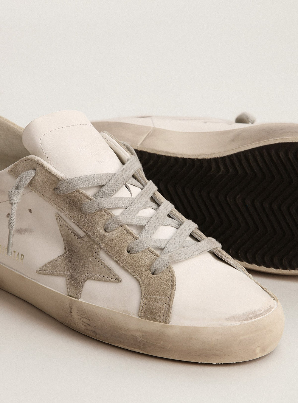 Golden Goose Women’s Super-Star with gray suede star and heel tab