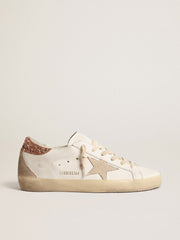Golden Goose Women's Super-Star with a suede star and peach-pink glitter heel tab