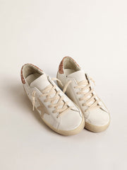 Golden Goose Women's Super-Star with a suede star and peach-pink glitter heel tab