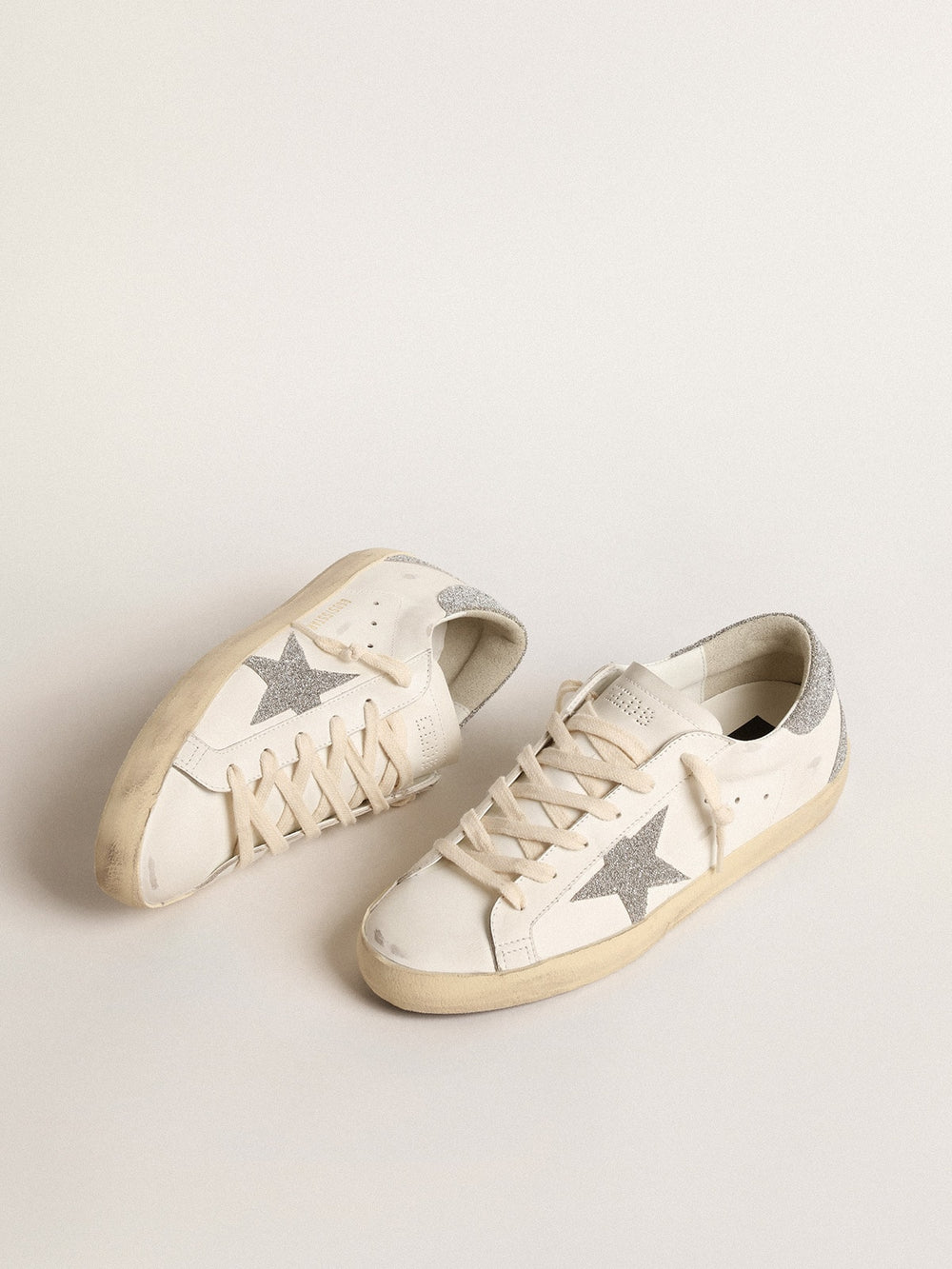 Golden Goose Women’s Super-Star with silver Swarovski crystal star and heel tab
