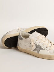 Golden Goose Women’s Super-Star with silver Swarovski crystal star and heel tab