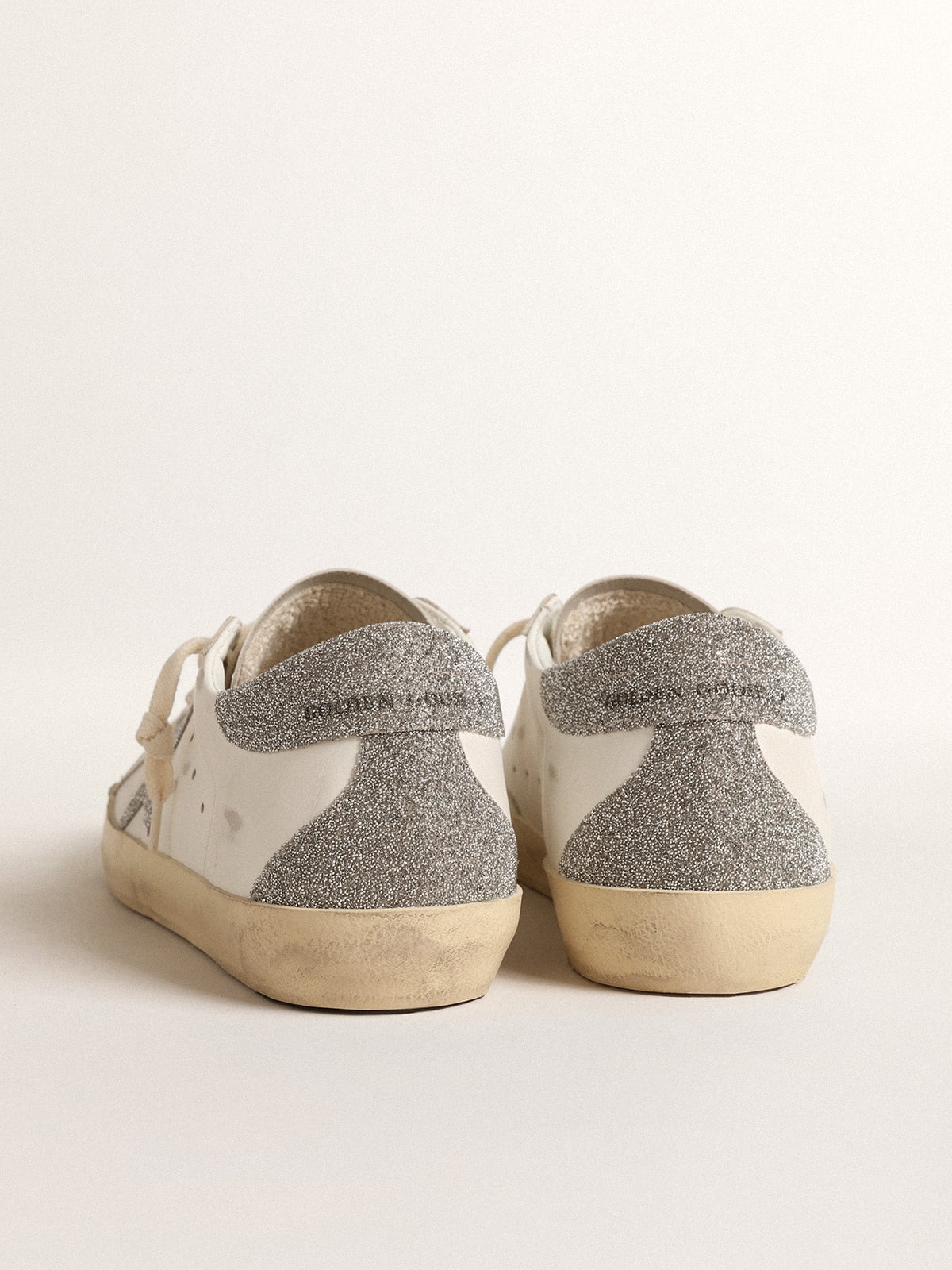 Golden Goose Women’s Super-Star with silver Swarovski crystal star and heel tab