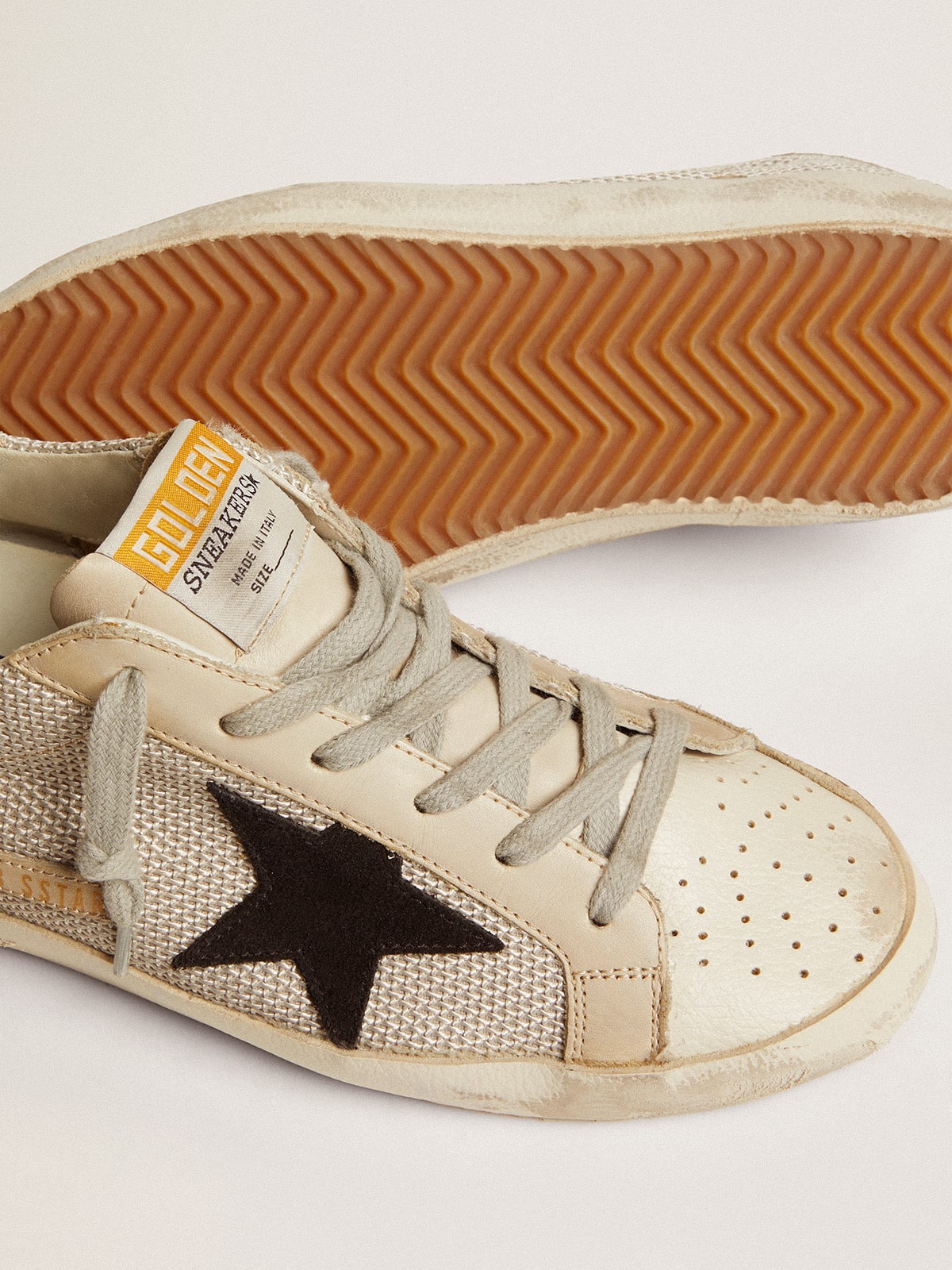 Golden Goose Women's Super-Star in leather with black star
