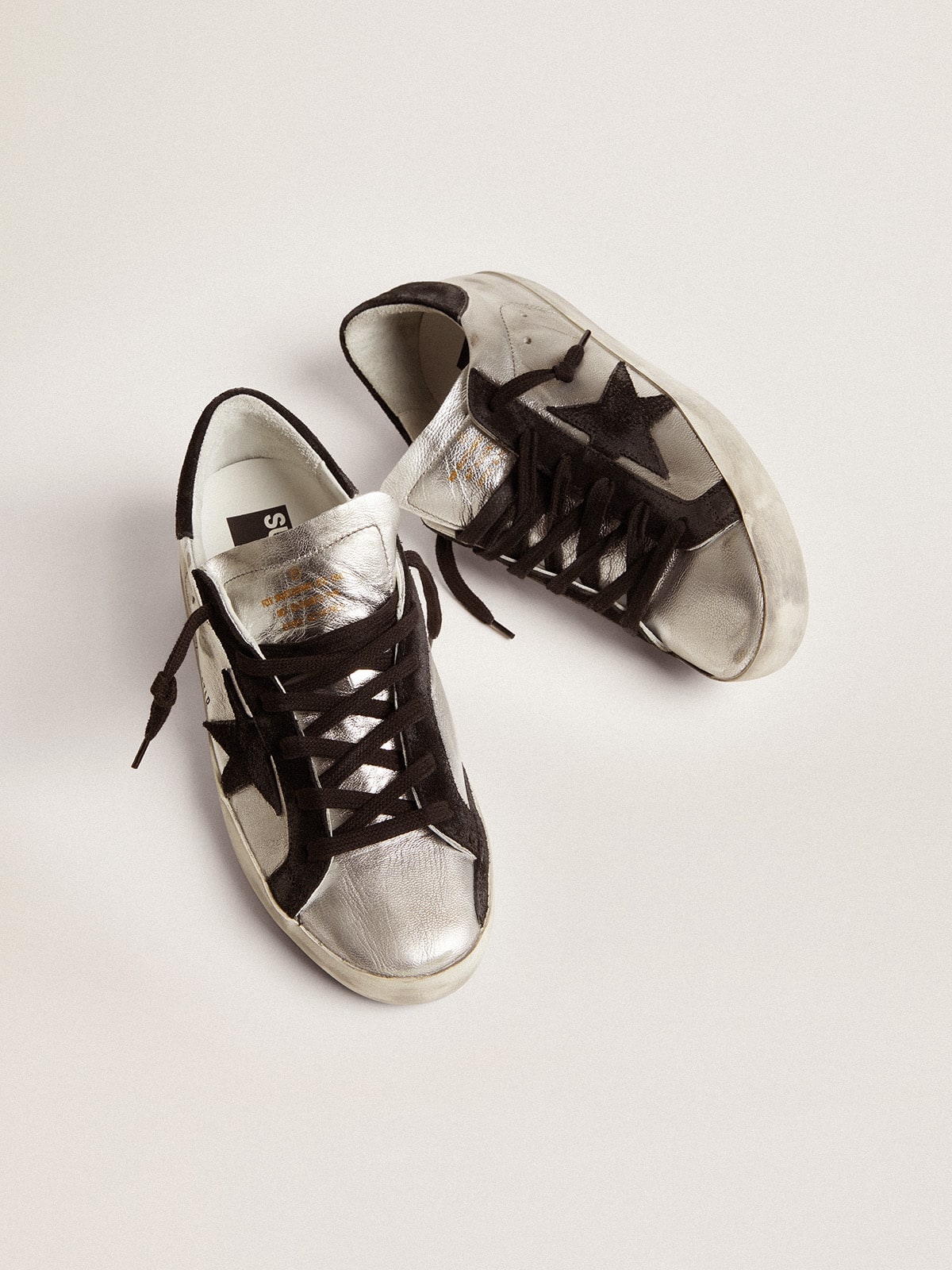 Golden Goose Women’s Super-Star sneakers in silver leather | Golden Goose