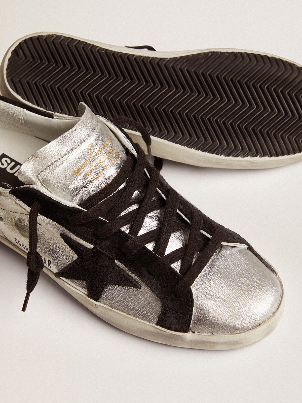 Golden Goose Women’s Super-Star sneakers in silver leather | Golden Goose