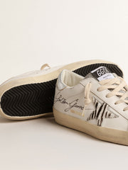 Golden Goose Super-Star with silver Swarovski crystal tongue
