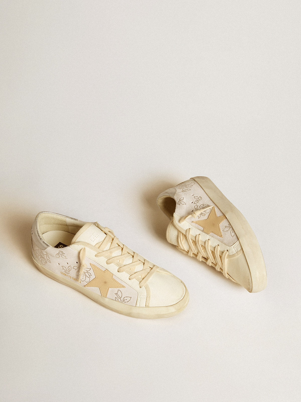 Golden Goose Women's Super-Star  with Swarovski crystals and smoke gray leather star