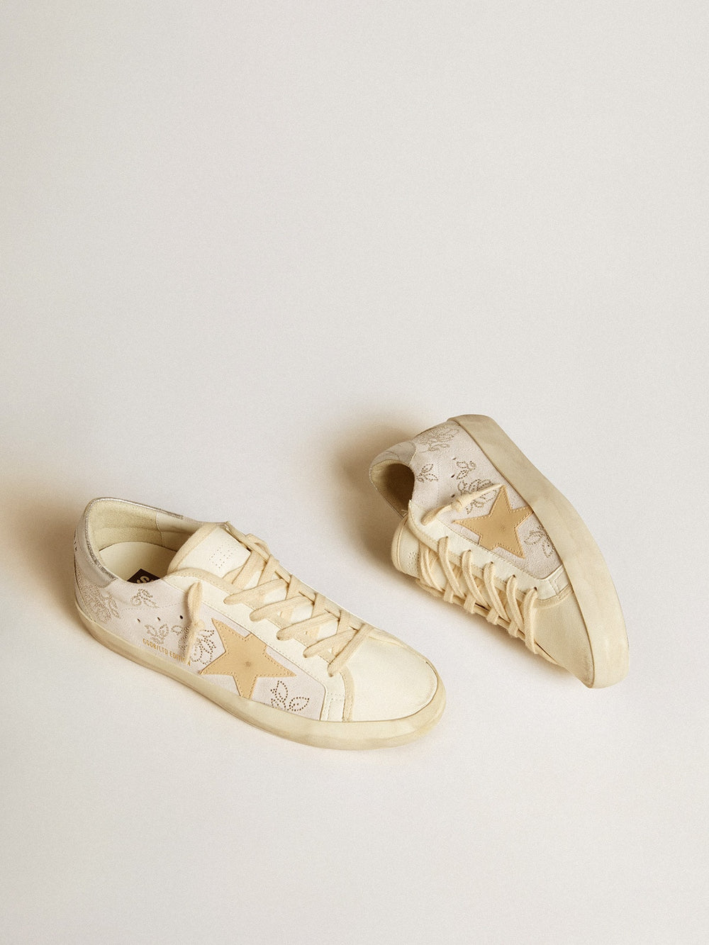 Golden Goose Women's Super-Star  with Swarovski crystals and smoke gray leather star