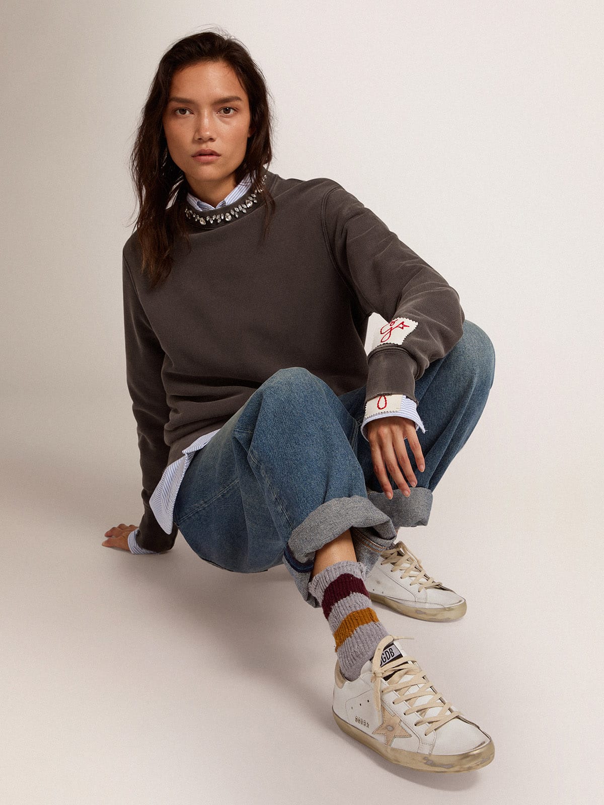 Golden Goose Women’s Super-Star sneakers with gold foxing | Golden Goose