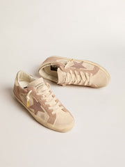 Golden Goose Woman's Super-Star in pale pink suede with suede star and platinum heel tab