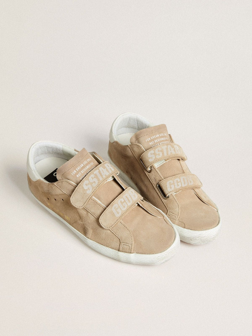 Golden Goose Women’s Old School in beige suede with white leather heel tab