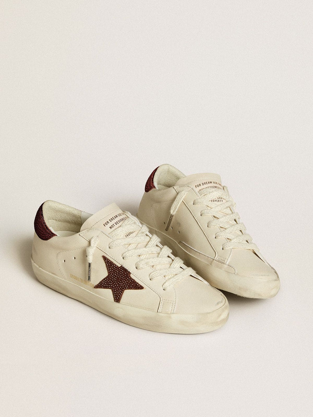 Golden Goose Women’s Super-Star  with suede star and heel tab with Swarovski crystals